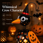 🐦🎃Wrought Iron Crow and Pumpkin Ornament