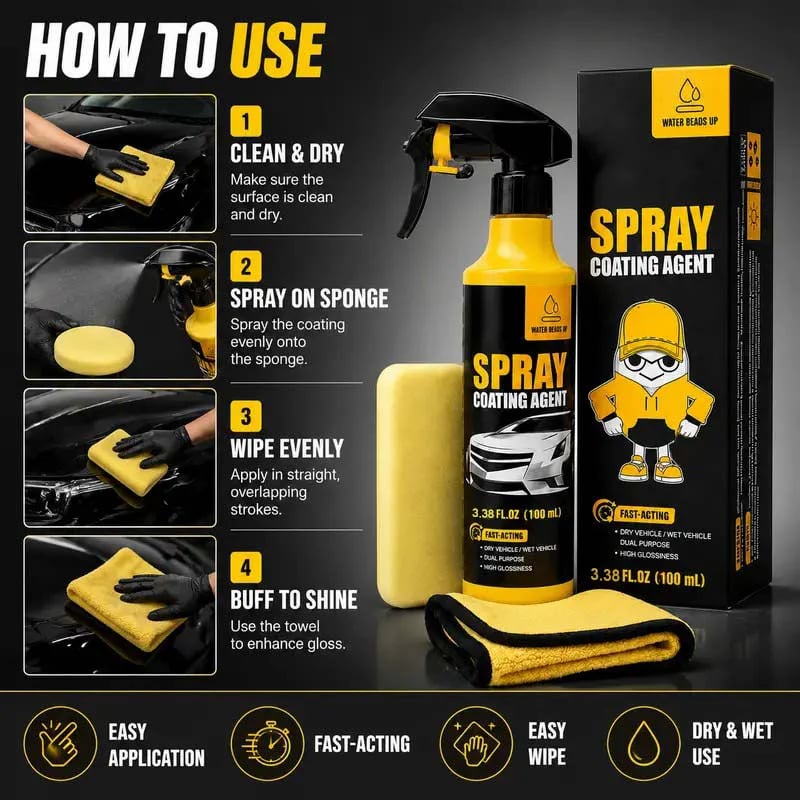 Hydrophobic Car Ceramic Spray for All Vehicles🚗