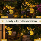 🌙🍃🪴Hanging Solar Bee Light – Warm Amber Glow, Flicker-Free, Perfect for Garden Parties, Camping, or Kids’ Rooms – Spread Joy Day and Night 🌞🌜