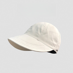 Women’s UPF 50+ Elegant Foldable Sun Hat – Wide-Brim Cotton Bucket Hat with Neck Flap & Adjustable Strap
