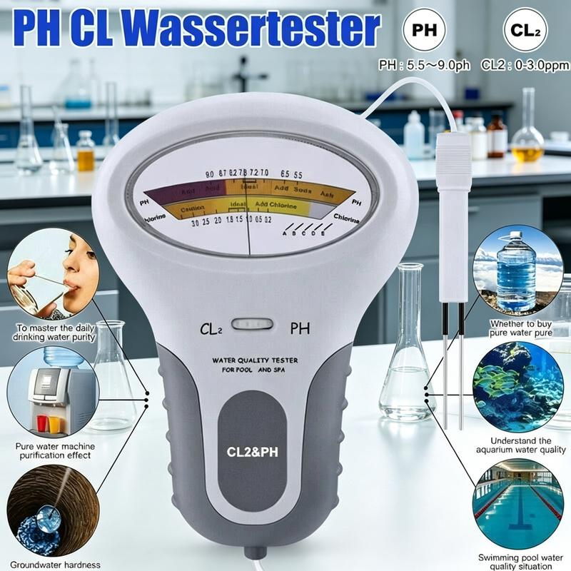 🔬💧 pH & Chlorine Cl₂ Water Tester – Fast & Precise Pool Water Testing